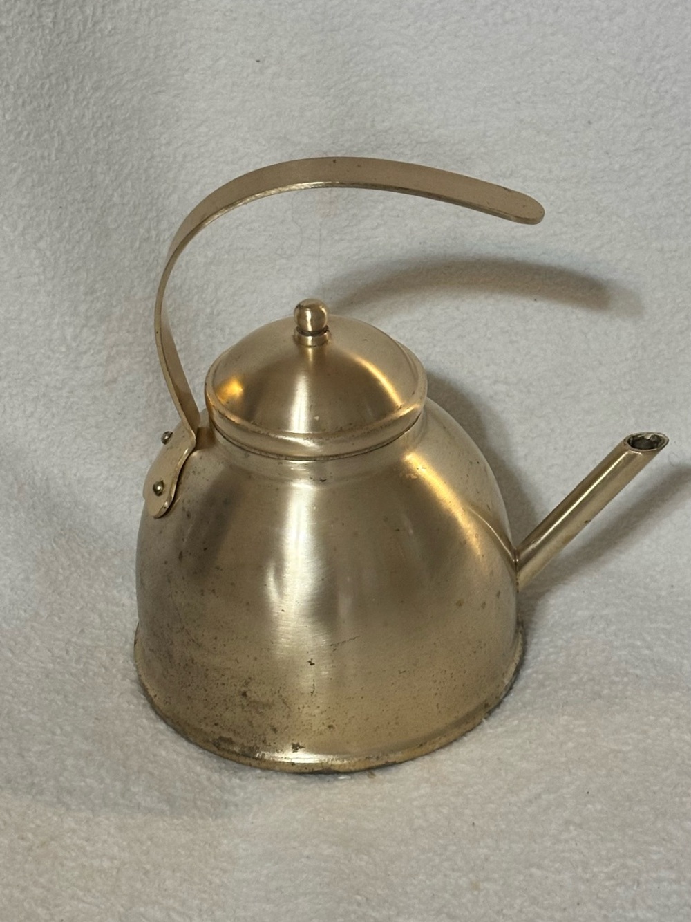 Classic Brass-Finish Teapot Kettle with Top Handle India made
